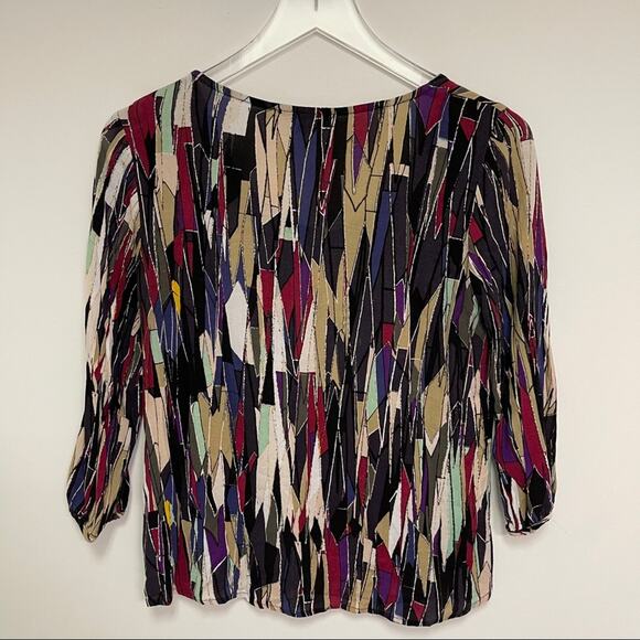 ELLA MOSS Stained Glass 3/4 Sleeve Top Graphic Art Print Size Medium - Picture 8 of 8